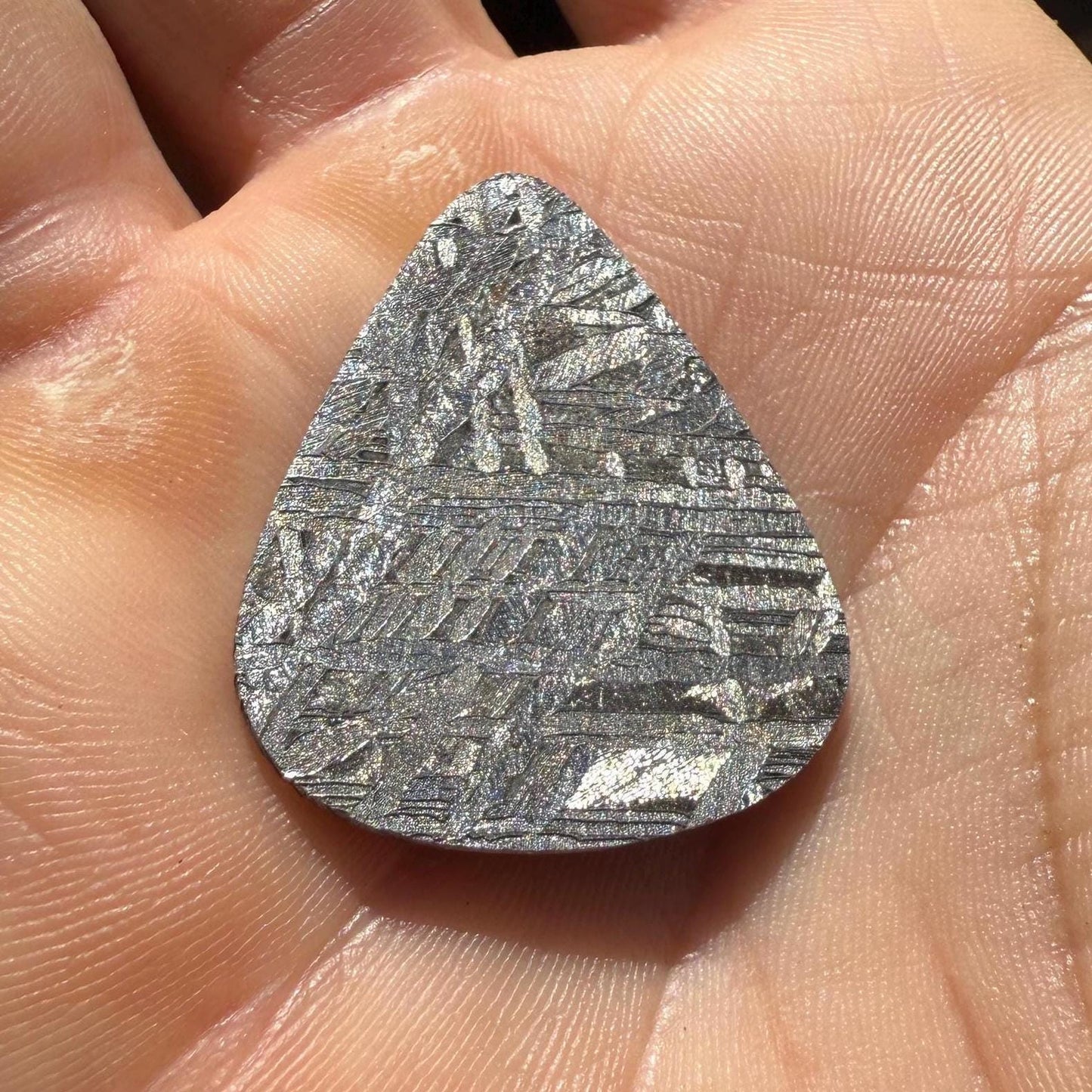 Aletai Meteorite Guitar Pick: Etched Iron, Unique Astronomy Gift, 7.30 grams