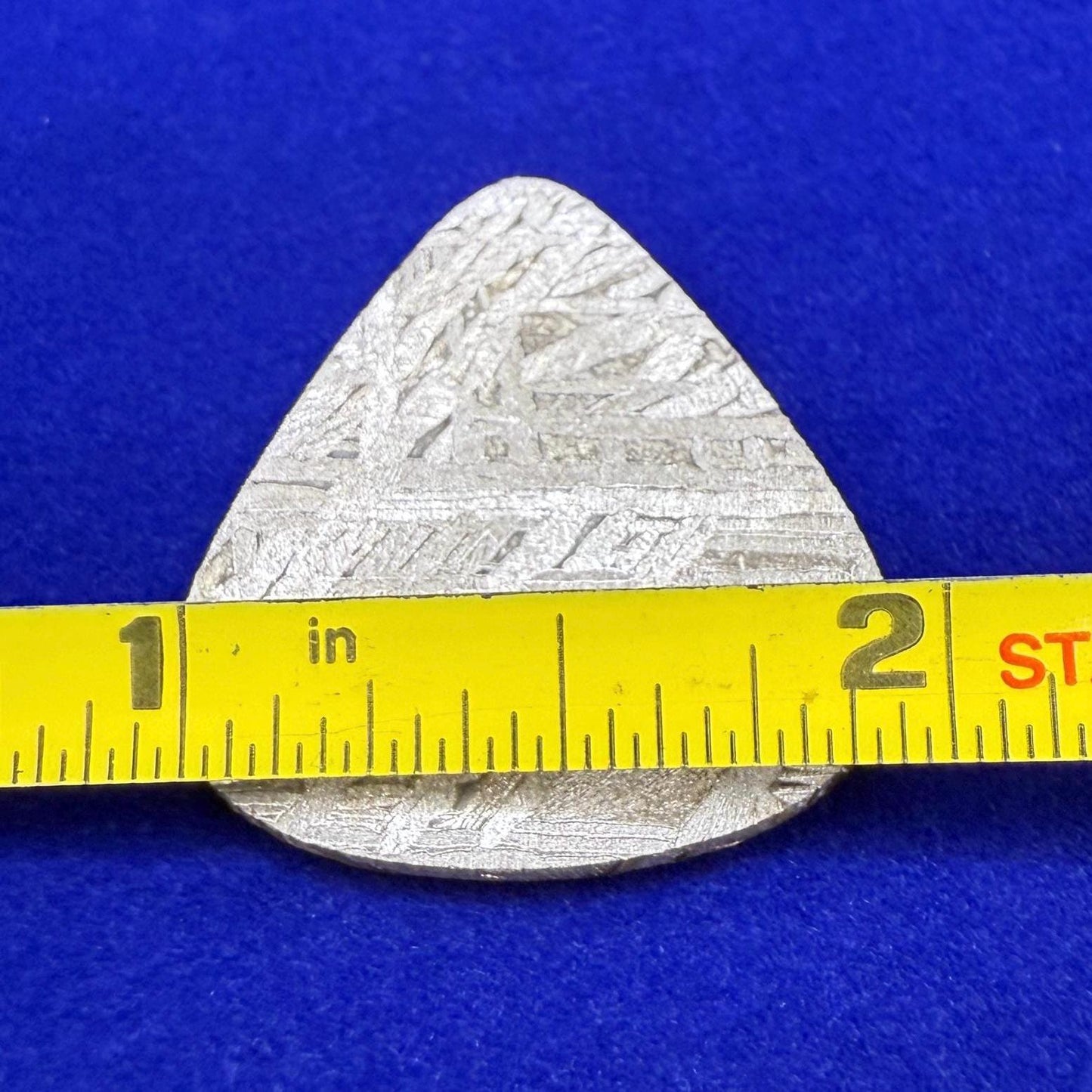 Aletai Meteorite Guitar Pick: Etched Iron, Unique Astronomy Gift, 7.30 grams