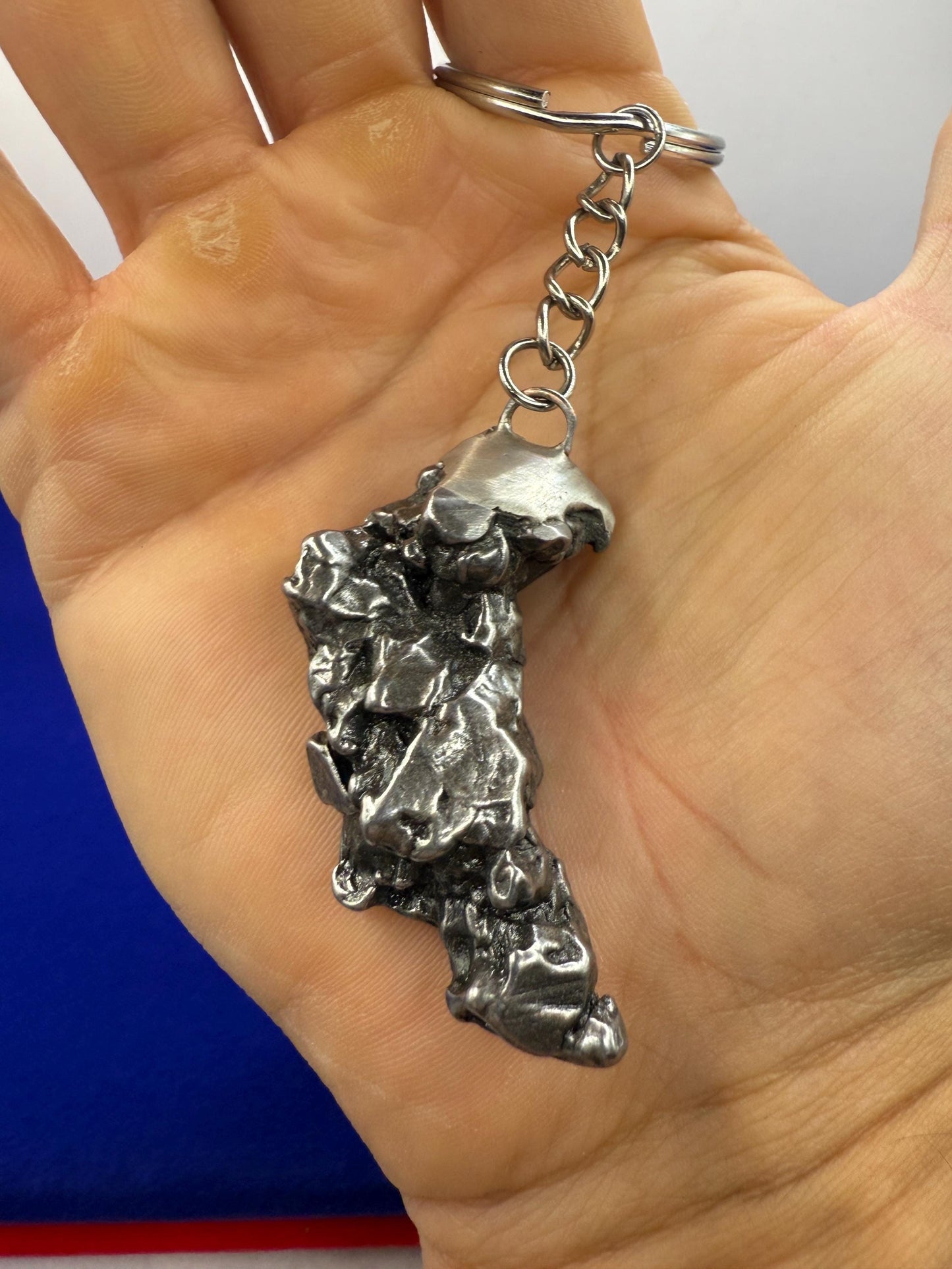 Meteorite Keychain, Campo del Cielo Meteorite, Cosmic Keychain, Authentic Meteorite, Space Accessories, Astronomy Gift, Space Gift, 50.75g