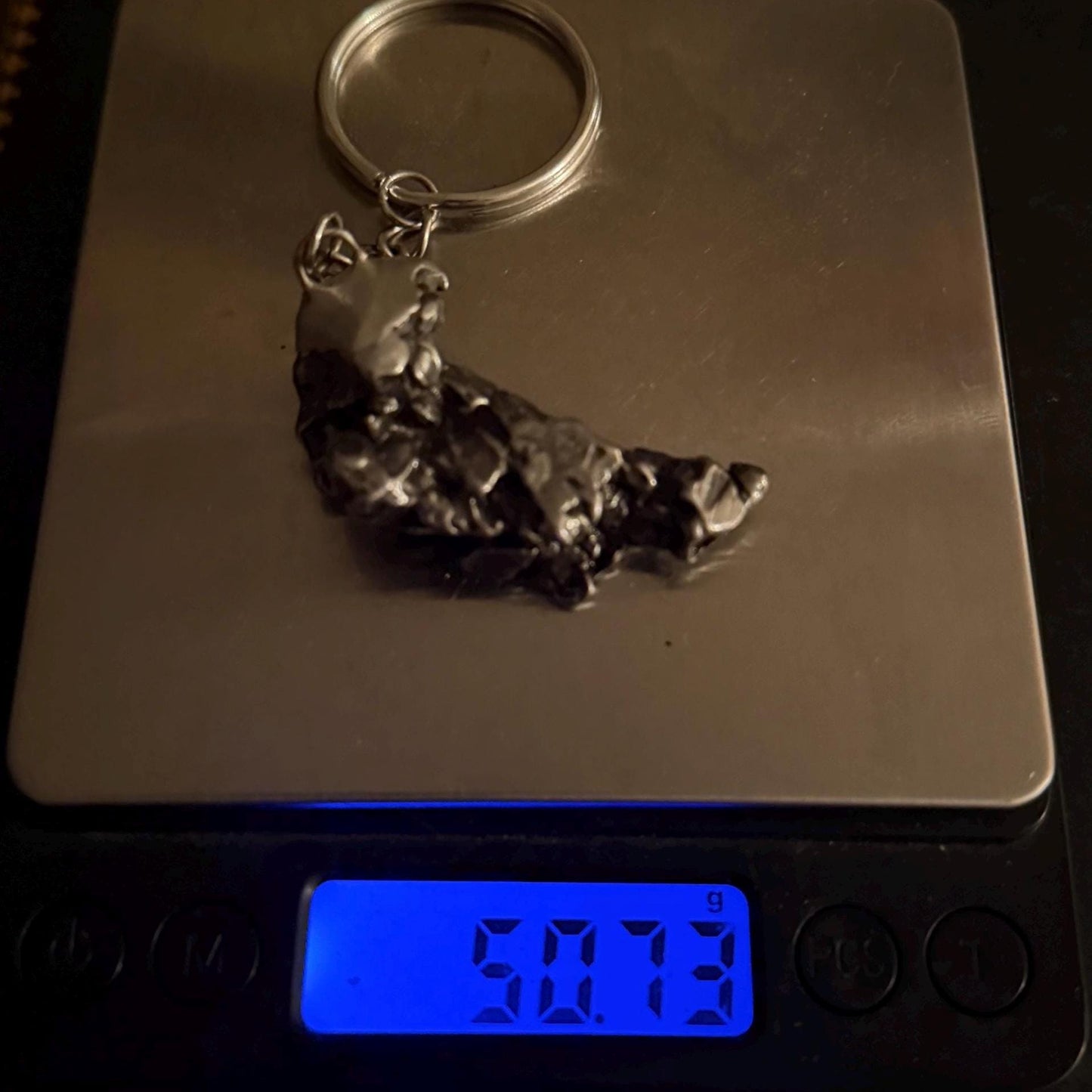 Meteorite Keychain, Campo del Cielo Meteorite, Cosmic Keychain, Authentic Meteorite, Space Accessories, Astronomy Gift, Space Gift, 50.75g
