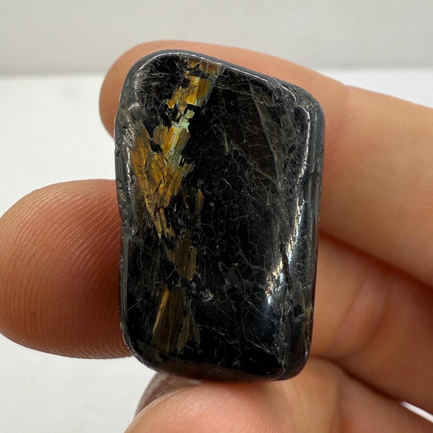 Greenland Nuummite Stone: Ancient Reiki Grounding Crystal, 17.55 grams