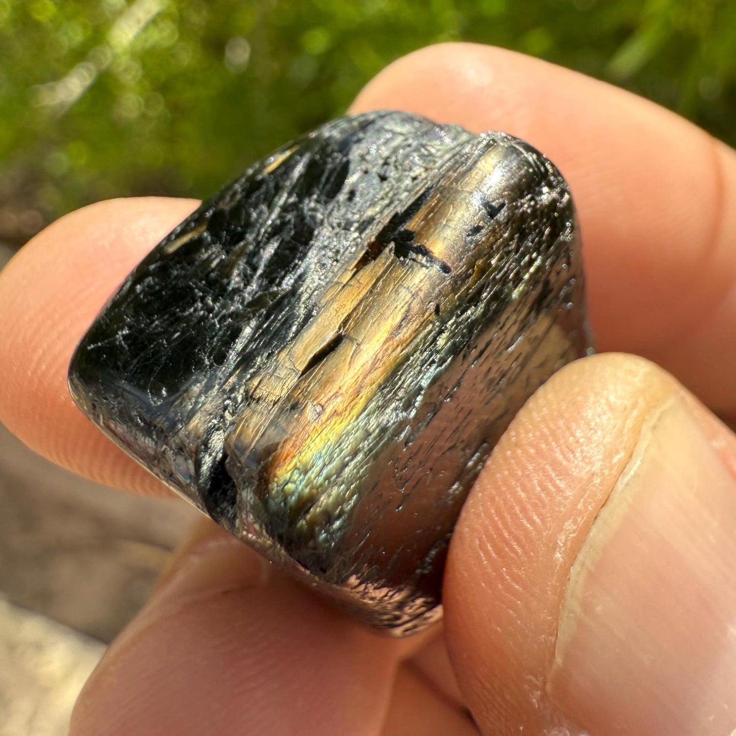 Greenland Nuummite Stone: Ancient Reiki Grounding Crystal, 19.06 grams