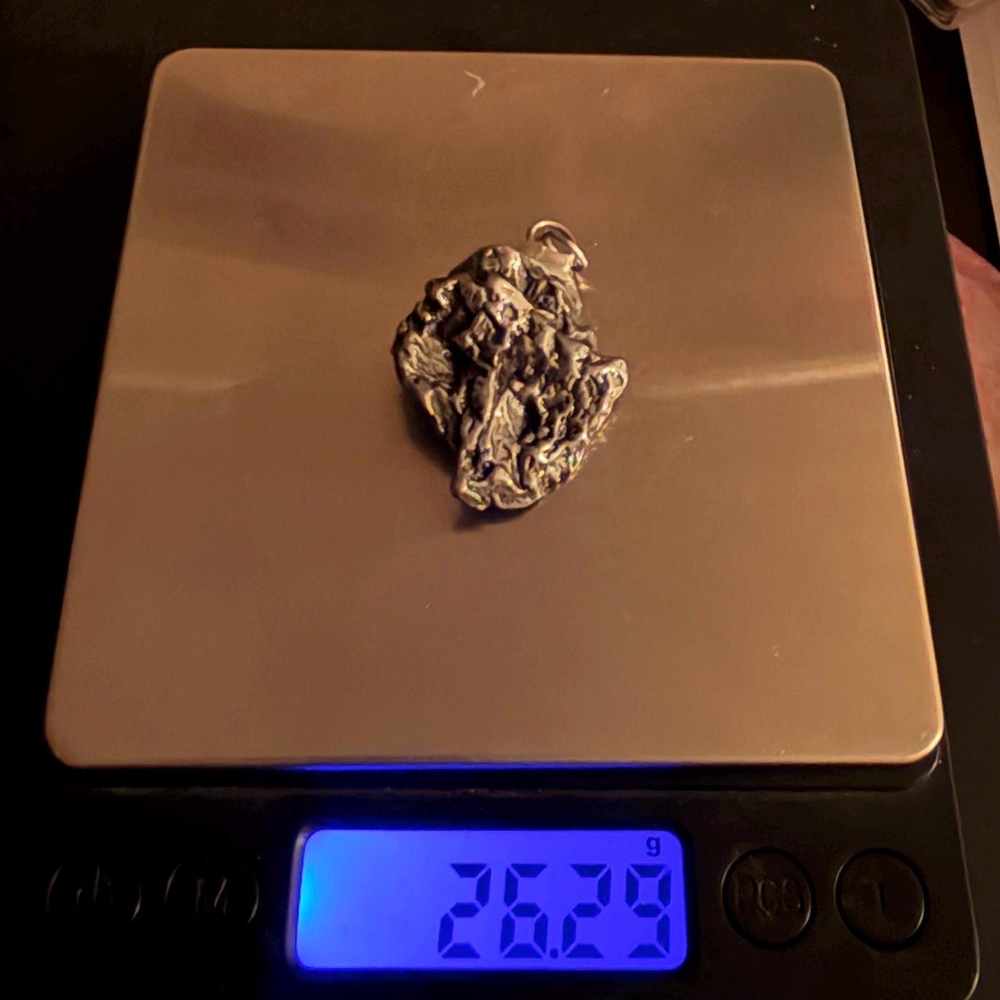 Campo del Cielo Meteorite Pendant: Authentic Iron Meteorite Jewelry, Space Gift, 26.29 grams