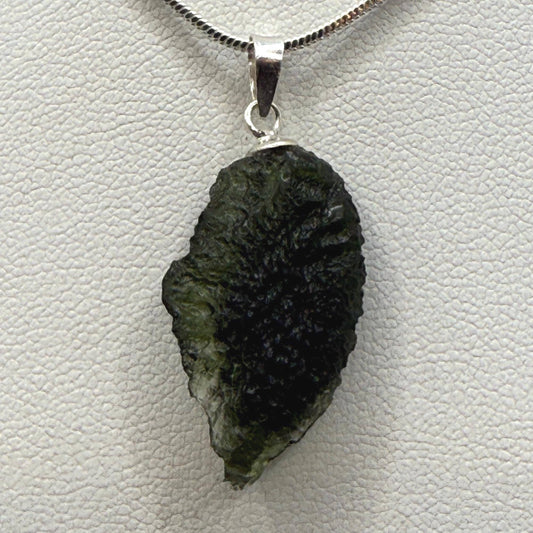 Authentic Moldavite Tektite Pendant: Czech Republic, Reiki Energy, 2.3g/11.5ct