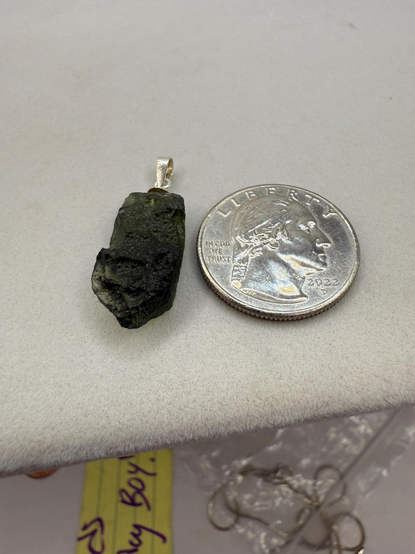 Authentic Moldavite Tektite Pendant: Czech Republic, Reiki Energy, 2.5g/12.5ct