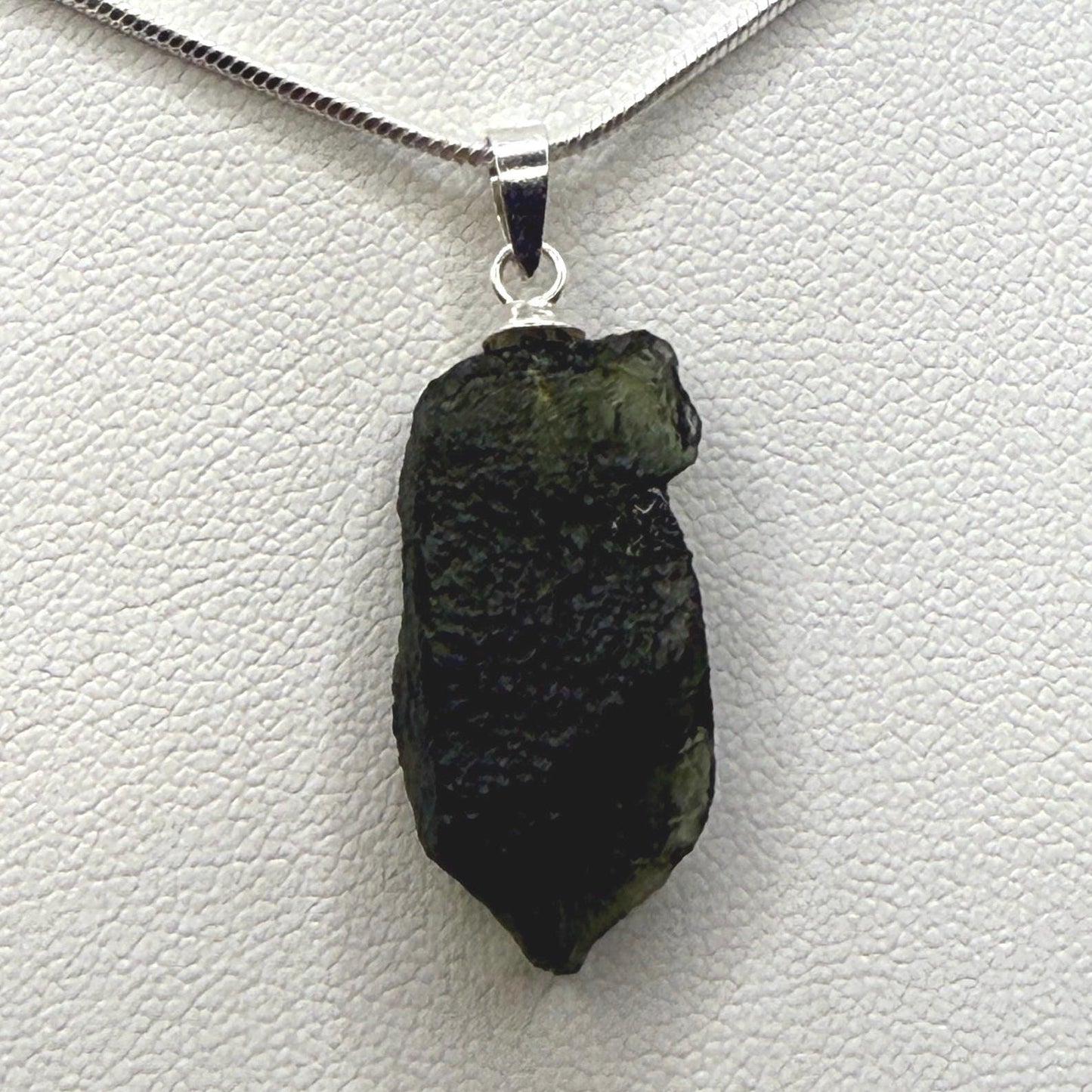 Authentic Moldavite Tektite Pendant: Czech Republic, Reiki Energy, 2.5g/12.5ct