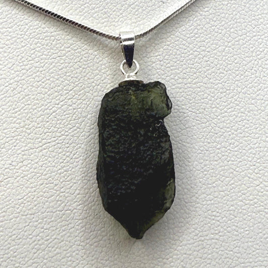 Authentic Moldavite Tektite Pendant: Czech Republic, Reiki Energy, 2.5g/12.5ct