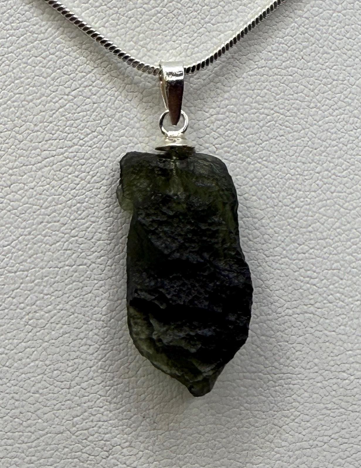Authentic Moldavite Tektite Pendant: Czech Republic, Reiki Energy, 2.5g/12.5ct