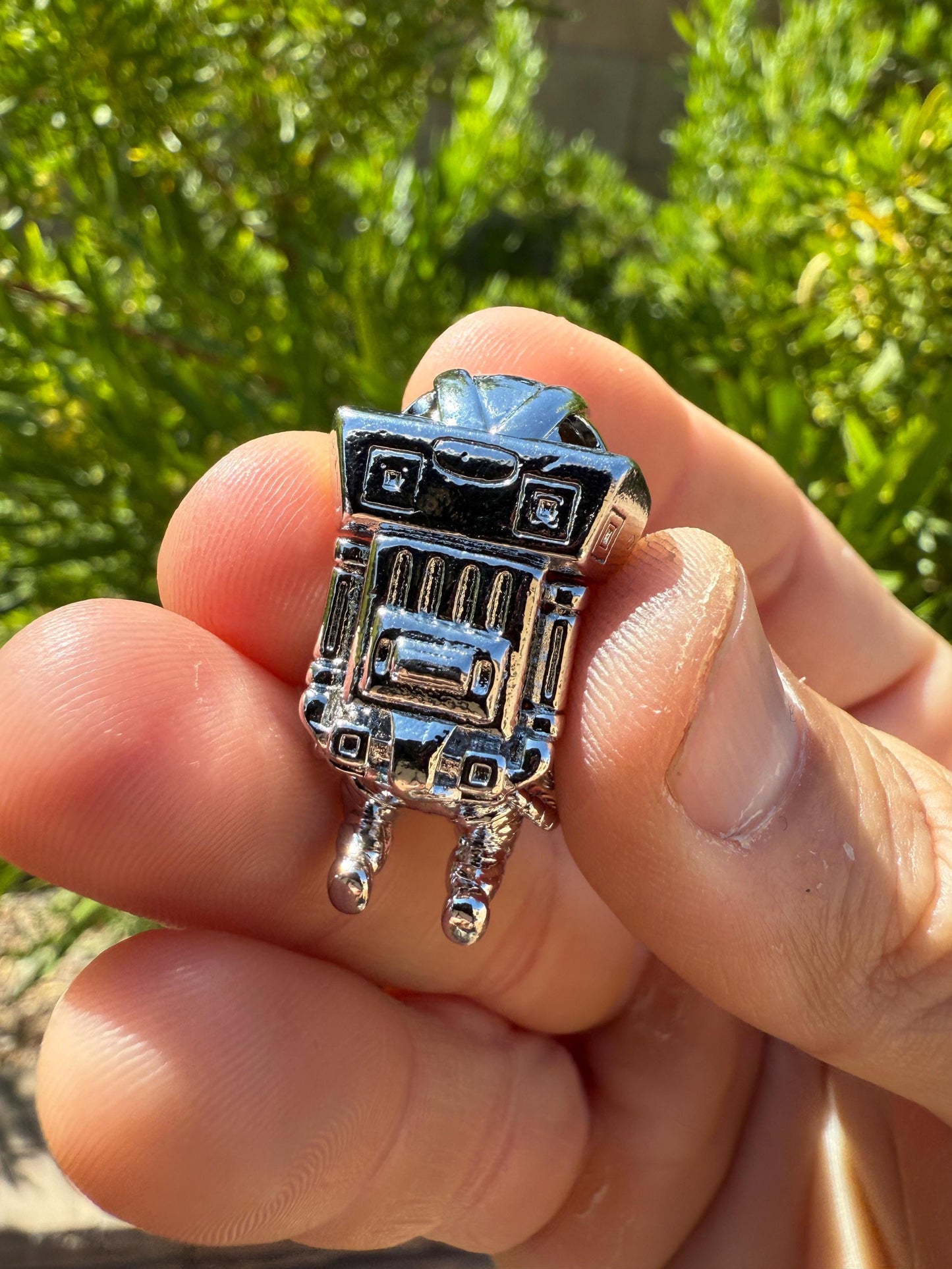 Spaceman Pendant with Sericho Pallasite Meteorite: Stainless Steel, Unique Space Jewelry