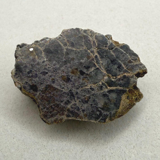 Polished NWA 15373 Lunar Meteorite Slice: 3.47 gram Feldspathic Breccia