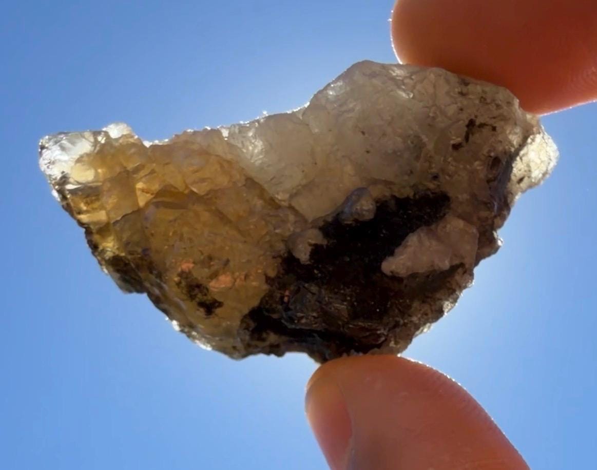 Rare Bicolor Brazilian Phenacite Crystal 45.90g Golden & Clear – Powerful Energy