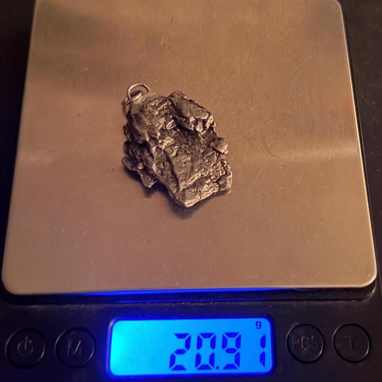 Campo del Cielo Meteorite Pendant: Authentic Iron Meteorite Jewelry, Space Gift, 20.91 grams