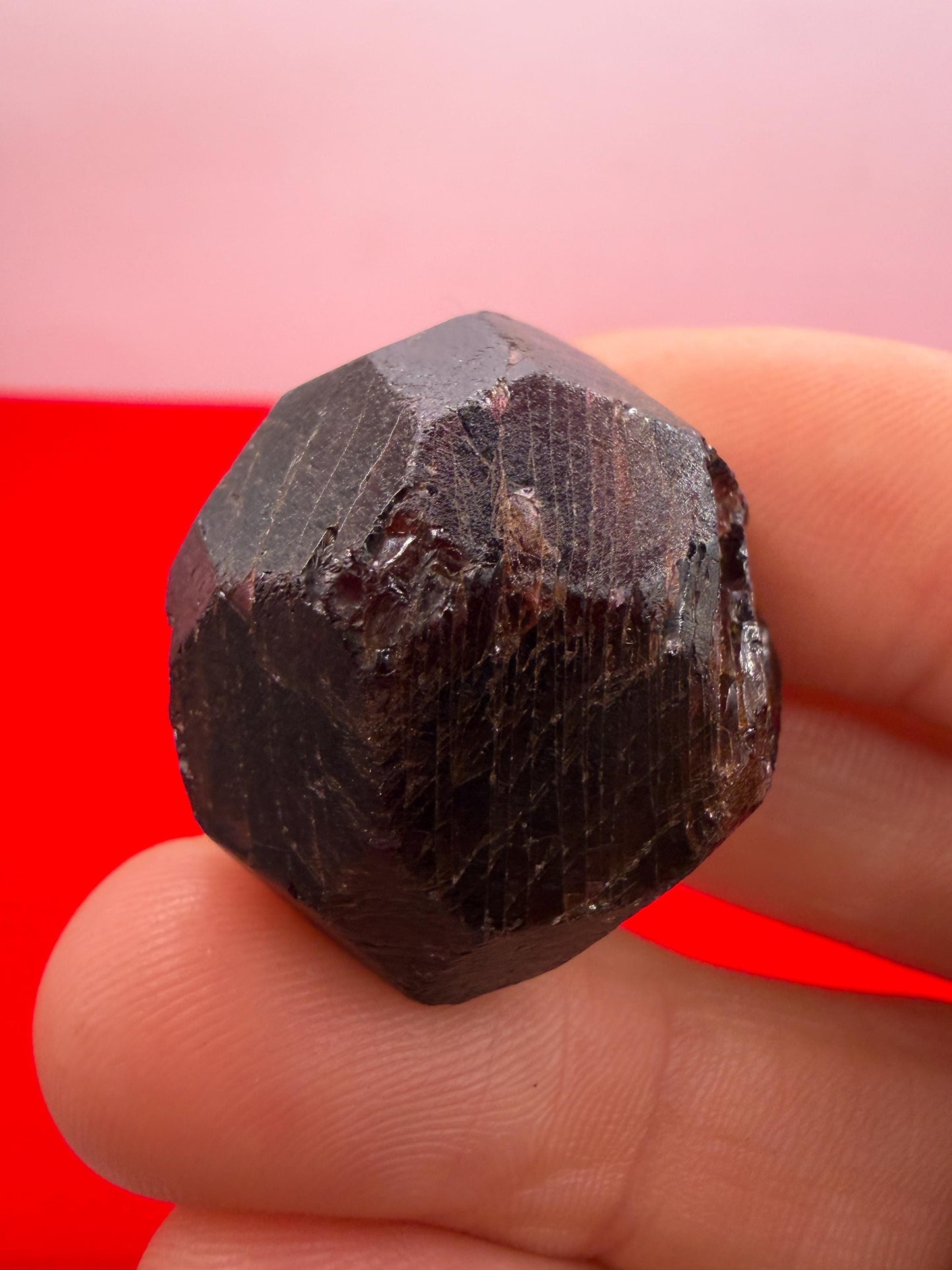 Moroccan Almandine Garnet Crystal: Dodecahedron Shape, 33.21 grams