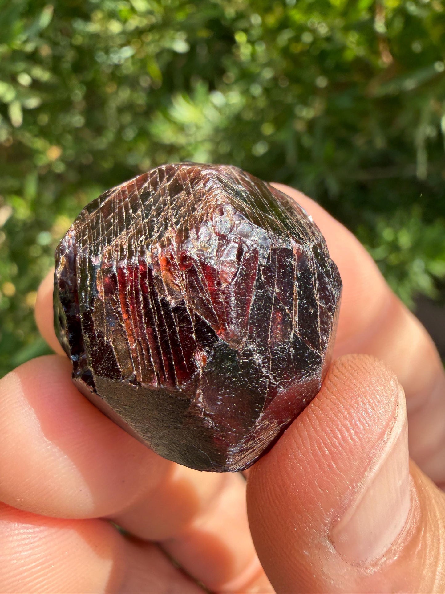 Moroccan Almandine Garnet Crystal: Dodecahedron Shape, 33.21 grams