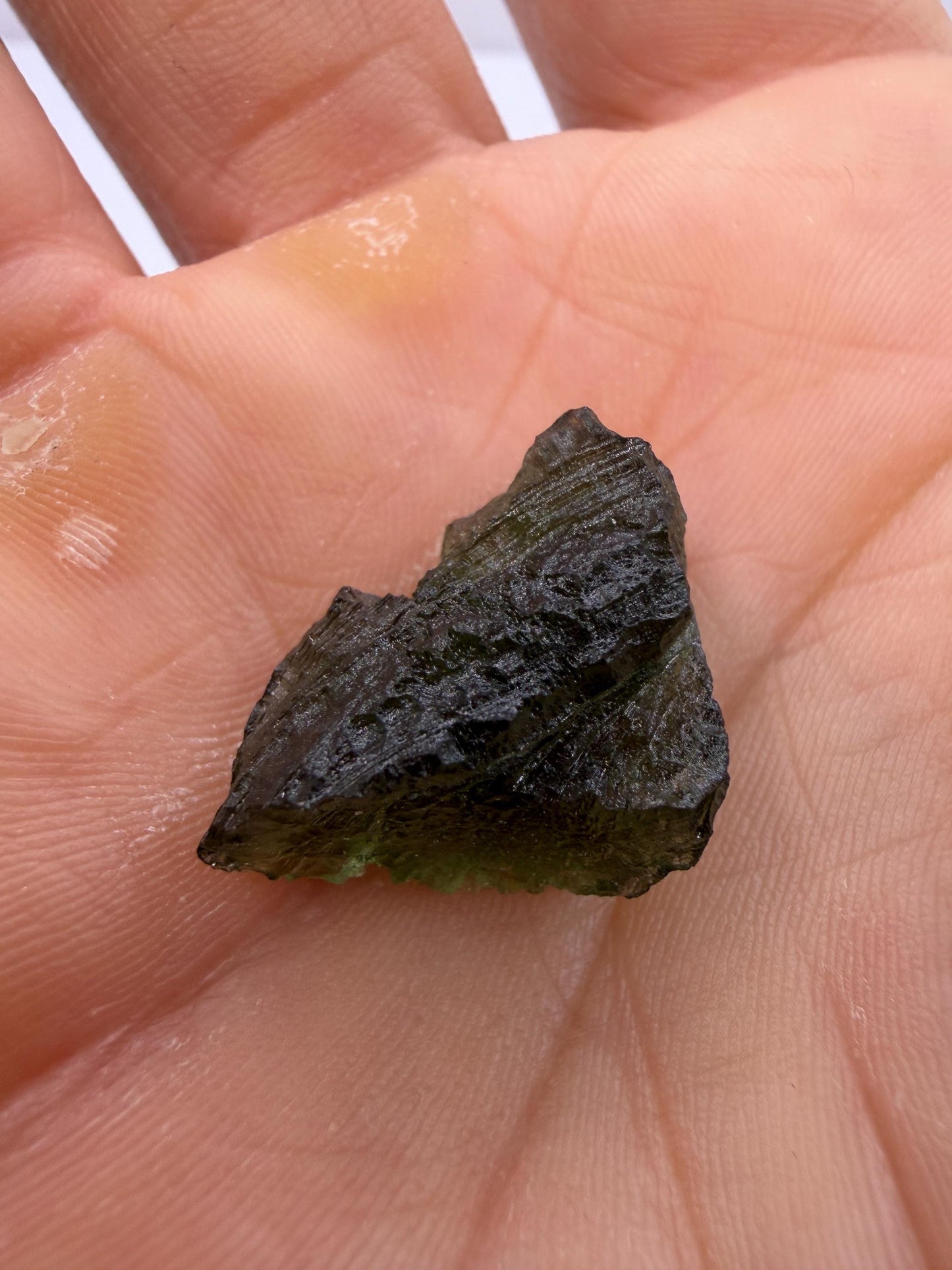 Moldavite Tektite Specimen: Authentic Crystal, 3.25g/16.25ct