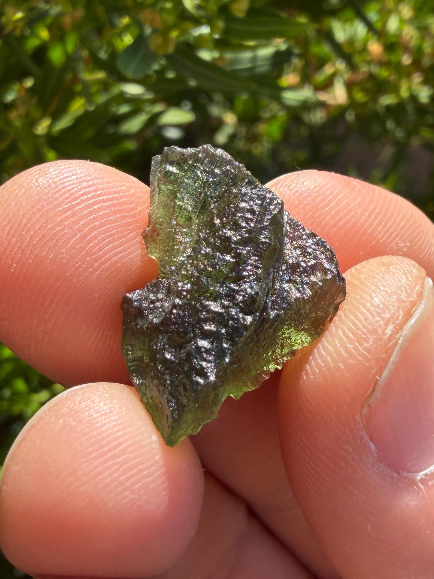 Moldavite Tektite Specimen: Authentic Crystal, 3.25g/16.25ct