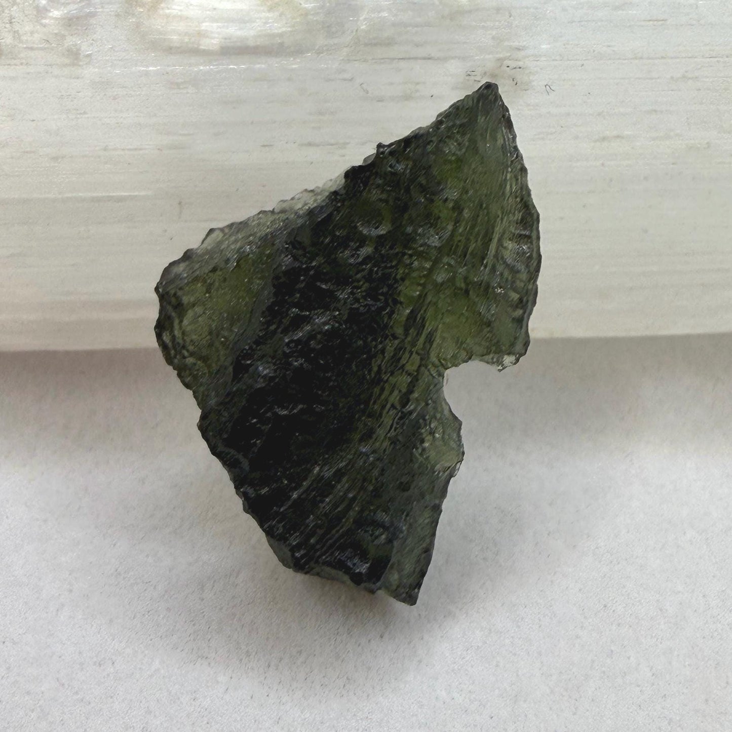 Moldavite Tektite Specimen: Authentic Crystal, 3.25g/16.25ct