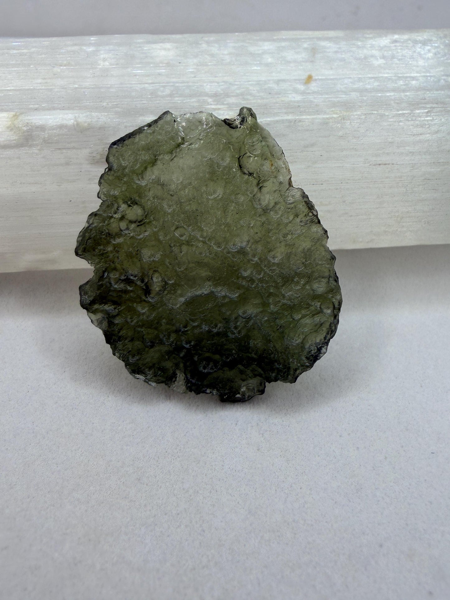 Moldavite Tektite Specimen: Authentic Crystal, 3.96g/19.8ct