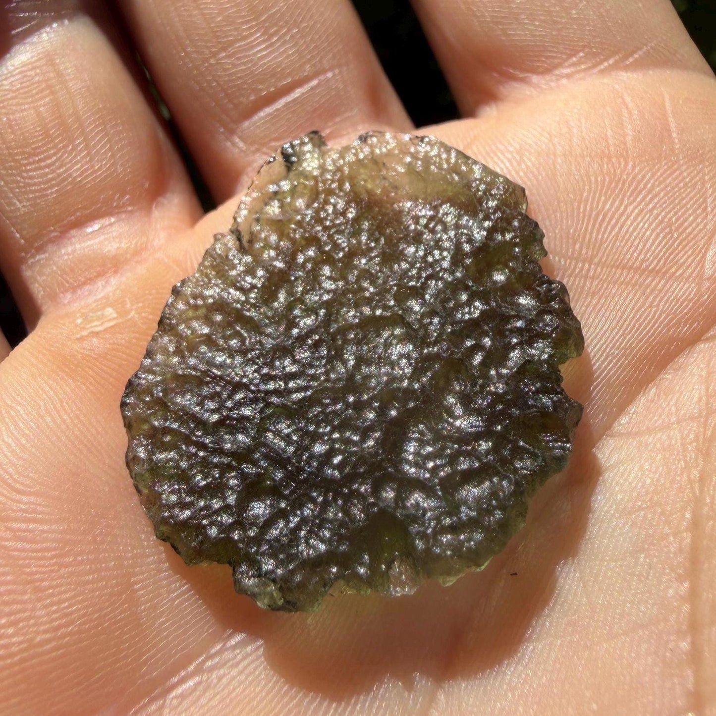 Moldavite Tektite Specimen: Authentic Crystal, 3.96g/19.8ct