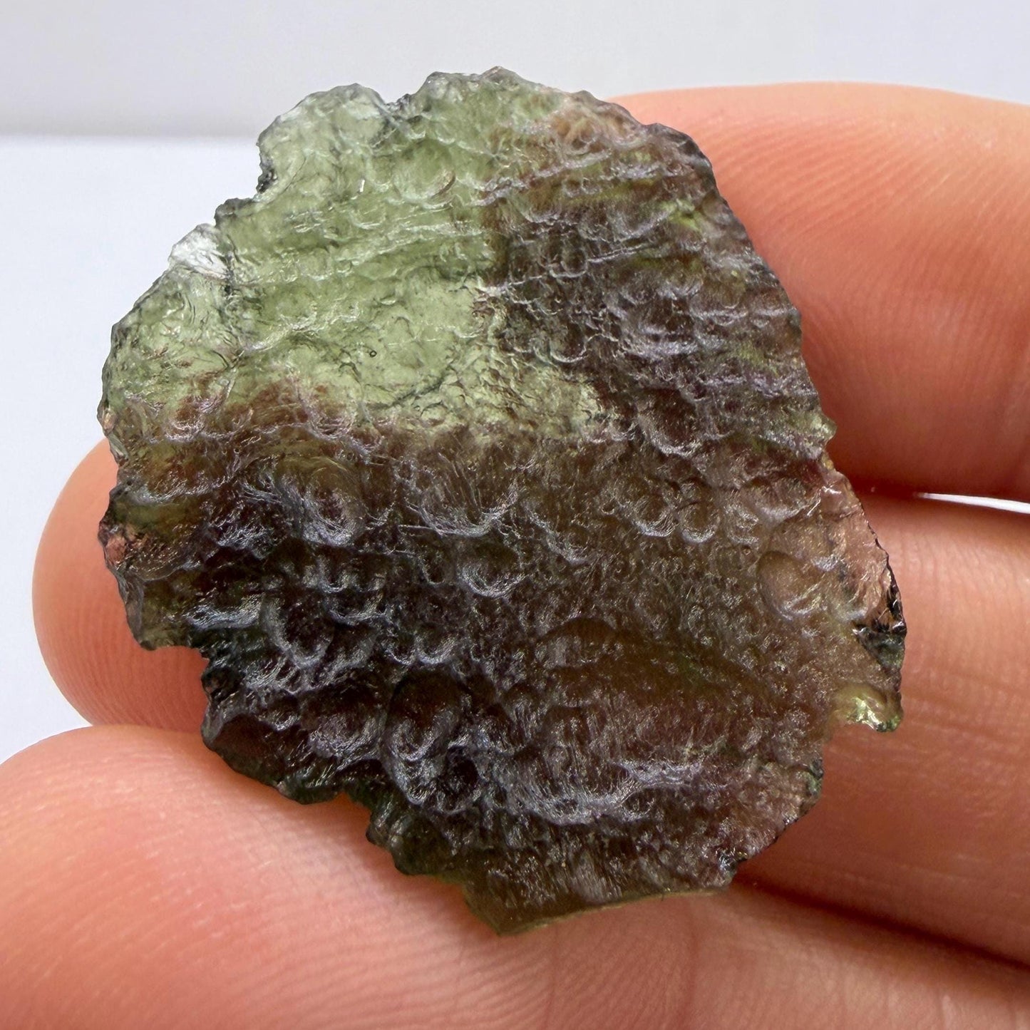 Moldavite Tektite Specimen: Authentic Crystal, 3.96g/19.8ct