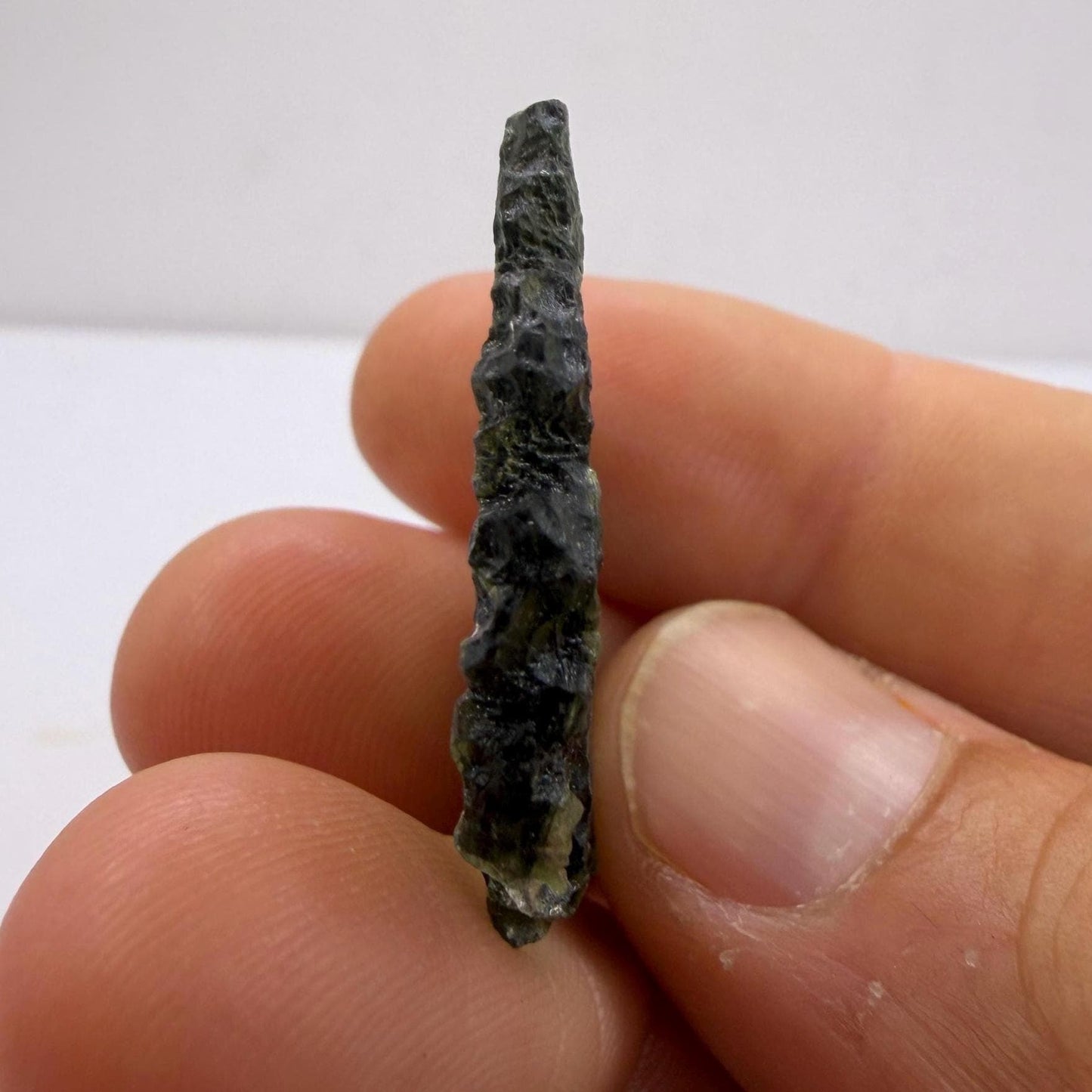 Moldavite Tektite Specimen: Authentic Crystal, 3.96g/19.8ct