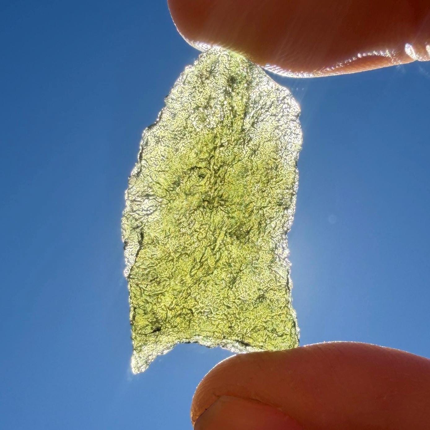 Authentic Moldavite Tektite Specimen: 4.56g/22.8ct