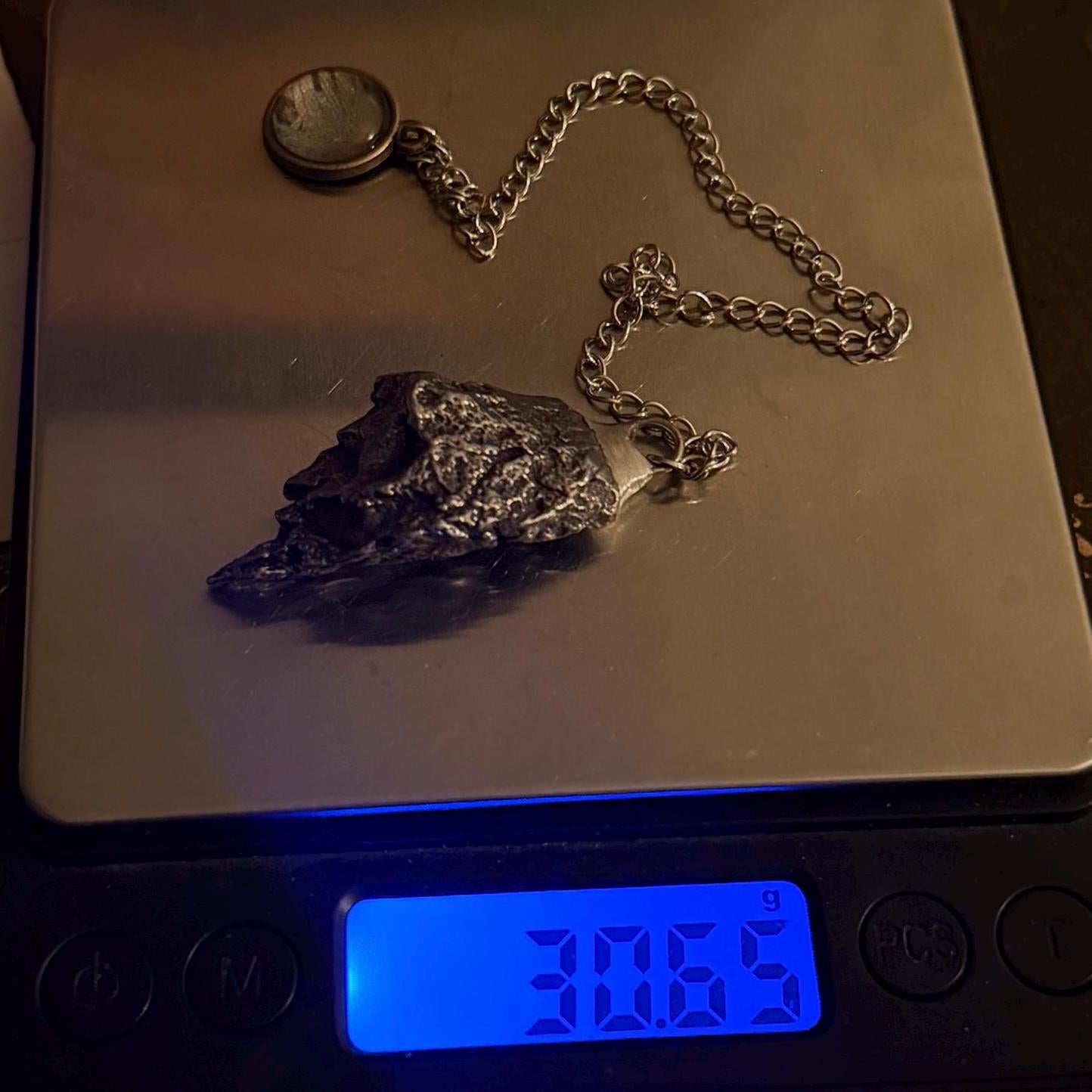 Campo del Cielo Meteorite Pendulum, Rare Cosmic Divination Tool, Crystal Healing Gift, 30.65g