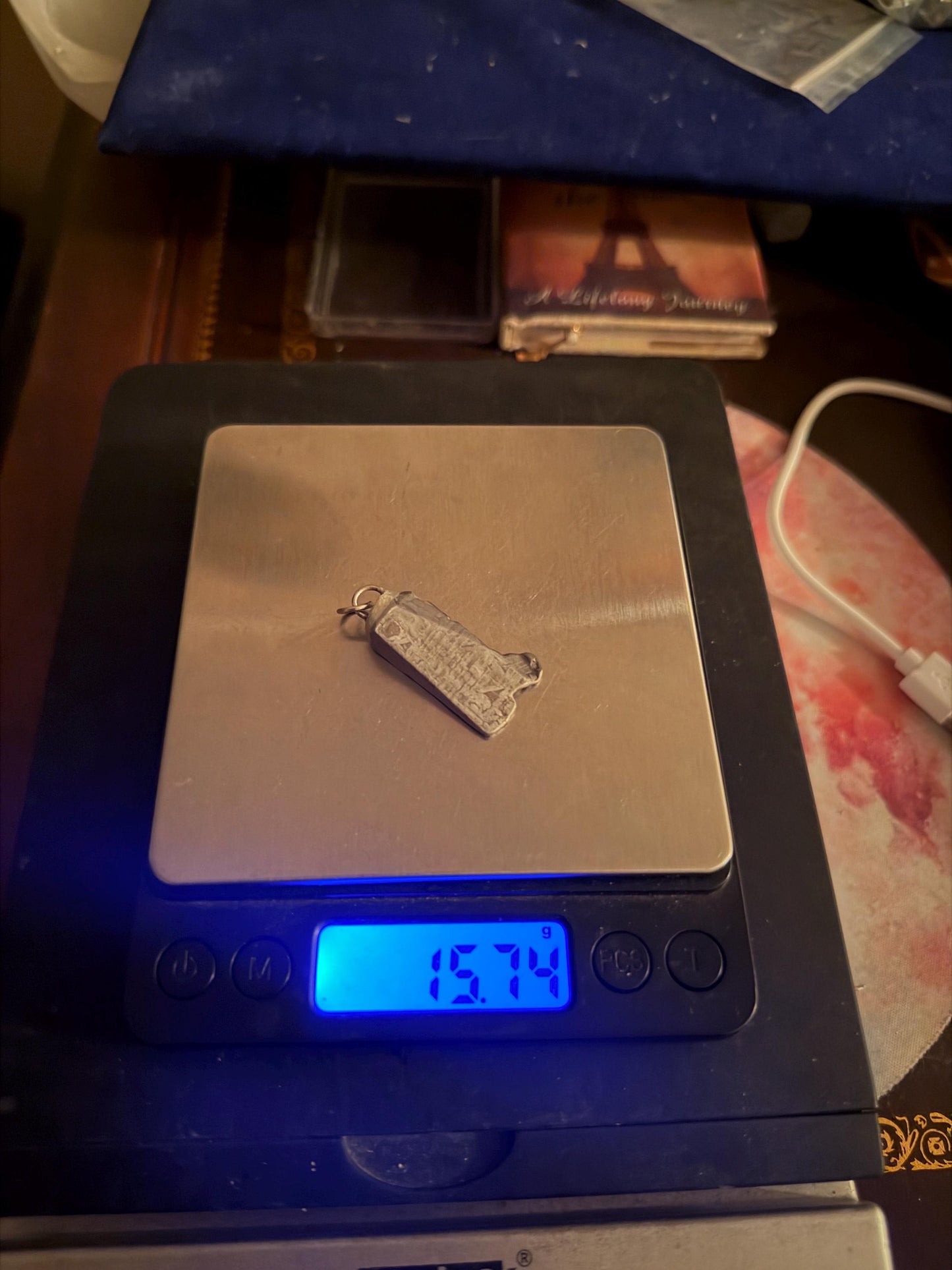 Aletai Meteorite Pendant: Visible Widmanstätten Pattern, Authentic Space Jewelry, Cosmic Jewelry, 15.74g