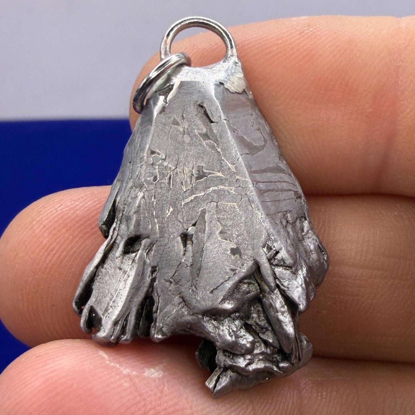 Aletai Meteorite Pendant: Visible Widmanstätten Pattern, Authentic Space Jewelry, Cosmic Jewelry, 11.55g