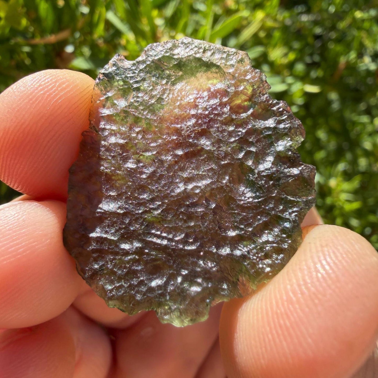 Moldavite Tektite Specimen: Authentic Crystal, 3.96g/19.8ct