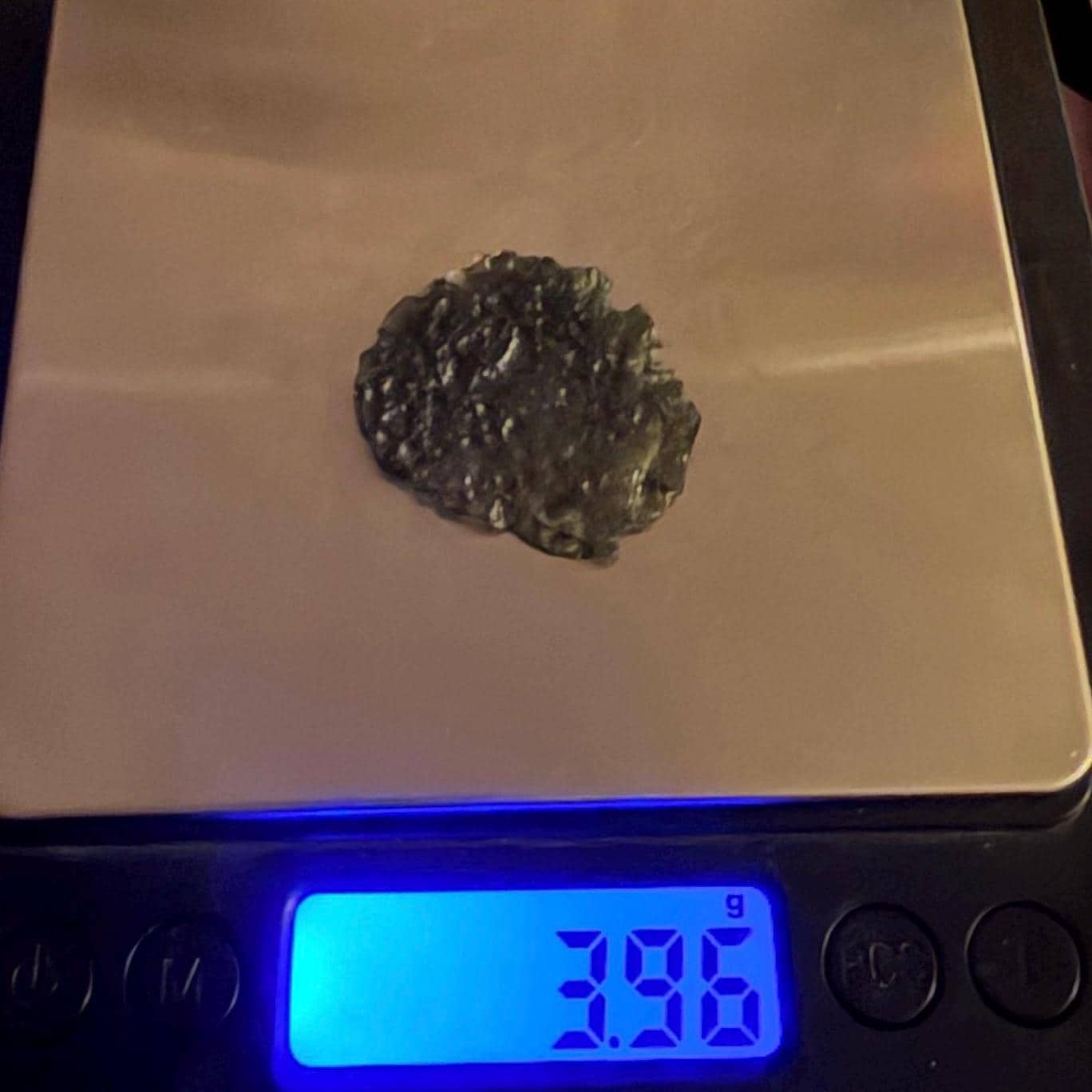 Moldavite Tektite Specimen: Authentic Crystal, 3.96g/19.8ct