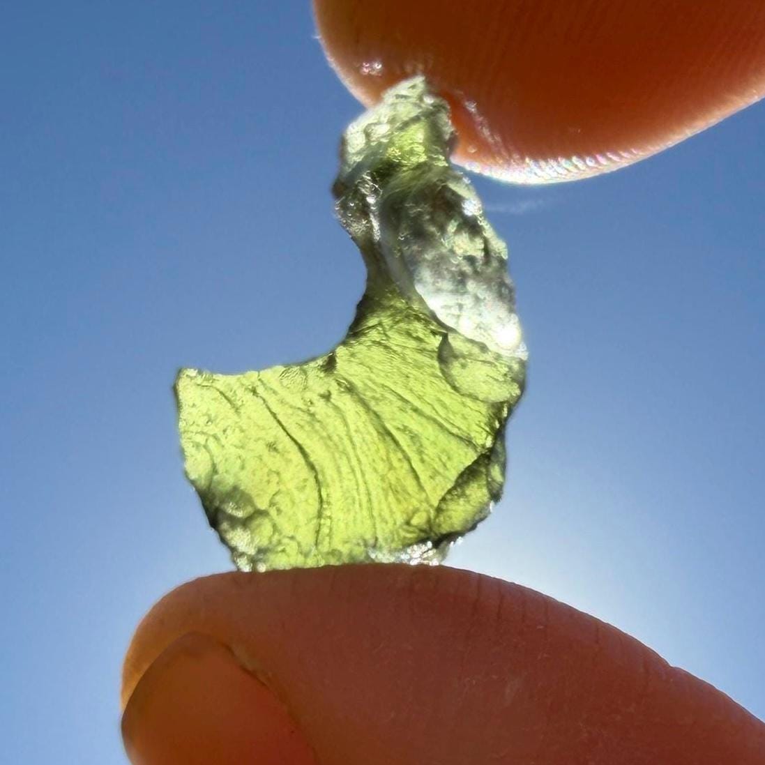 Authentic Moldavite Tektite Specimen, Czech Republic Origin, 2.26 grams