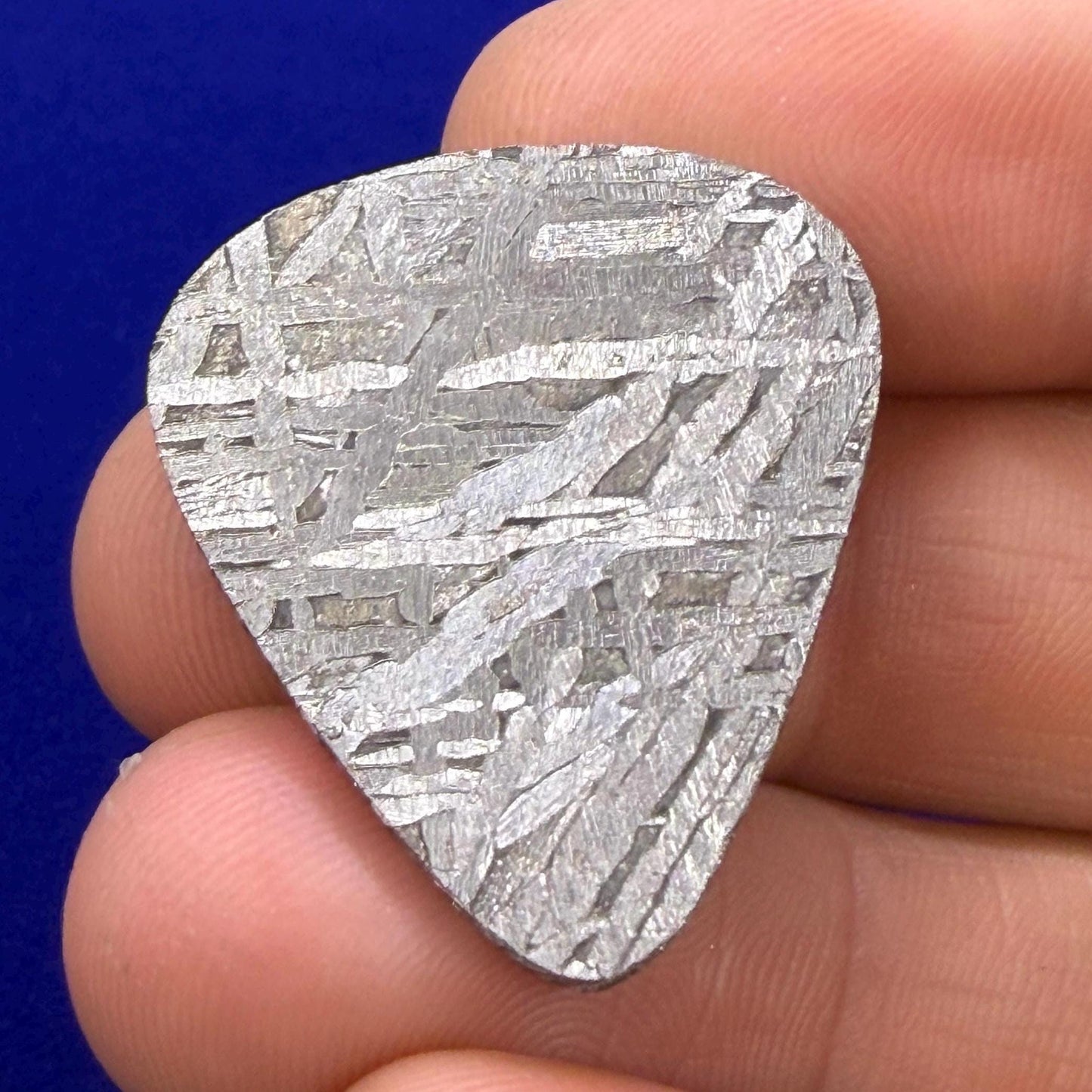 Aletai Meteorite Guitar Pick: Etched Iron, Unique Astronomy Gift, 8.08 grams