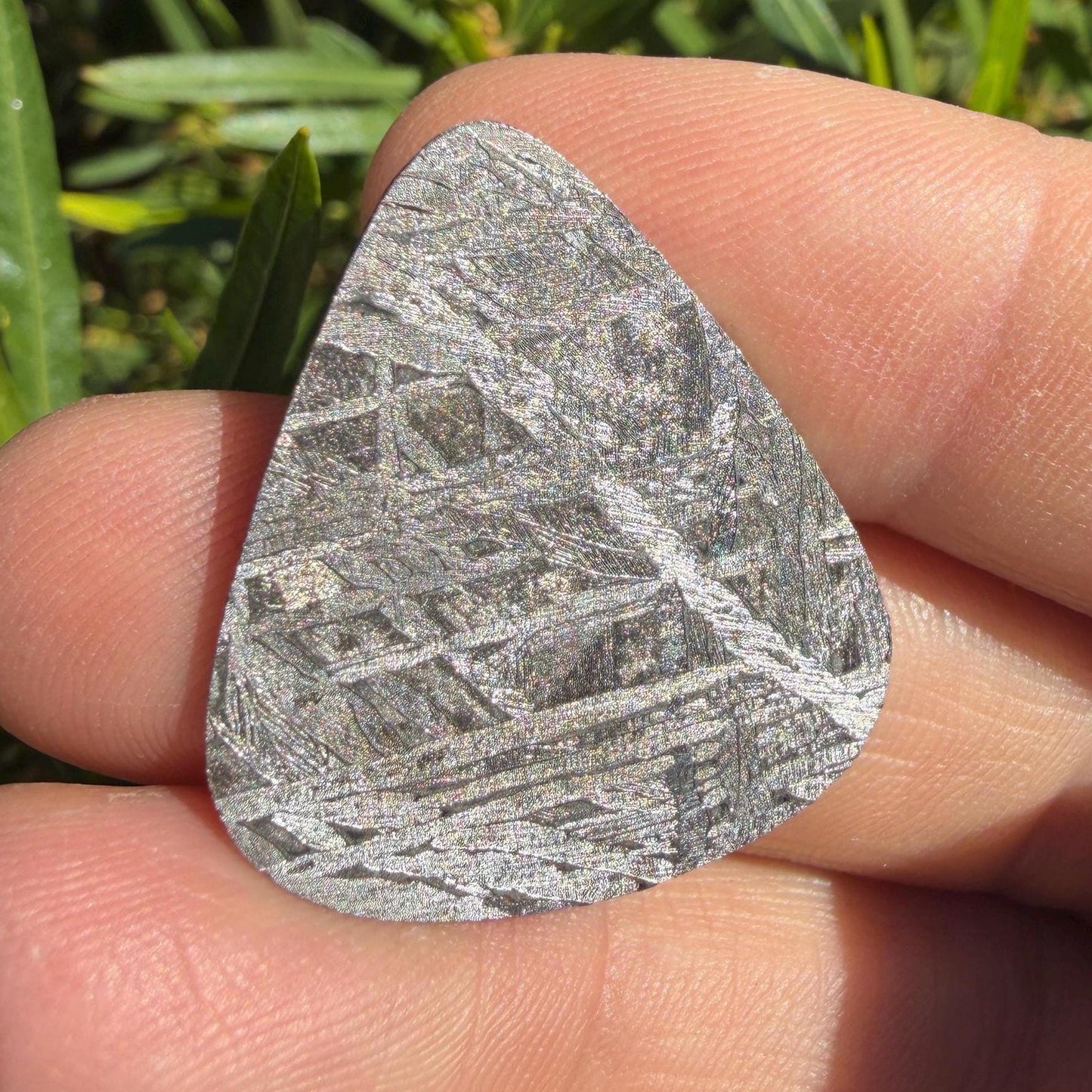 Aletai Meteorite Guitar Pick: Etched Iron, Unique Astronomy Gift, 8.08 grams