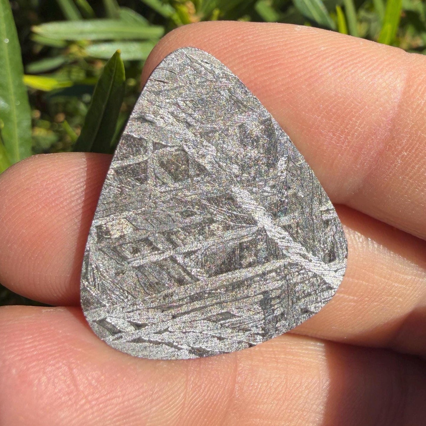 Aletai Meteorite Guitar Pick: Etched Iron, Unique Astronomy Gift, 8.08 grams