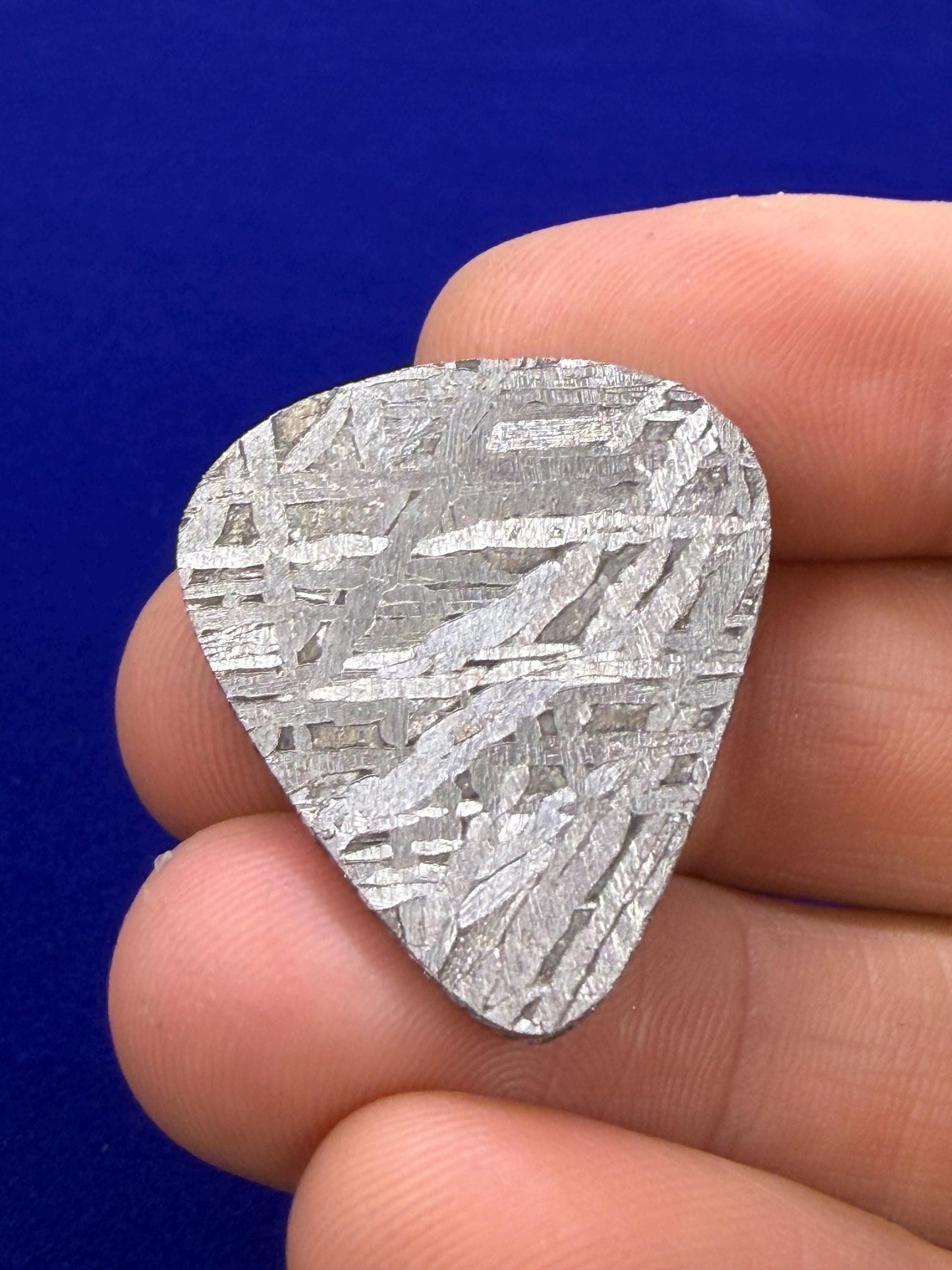 Aletai Meteorite Guitar Pick: Etched Iron, Unique Astronomy Gift, 8.08 grams