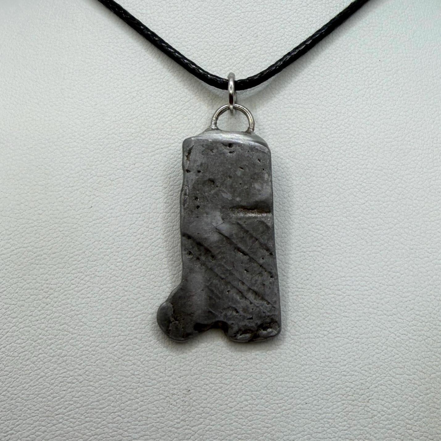 Aletai Meteorite Pendant: Visible Widmanstätten Pattern, Authentic Space Jewelry, Cosmic Jewelry, 15.74g