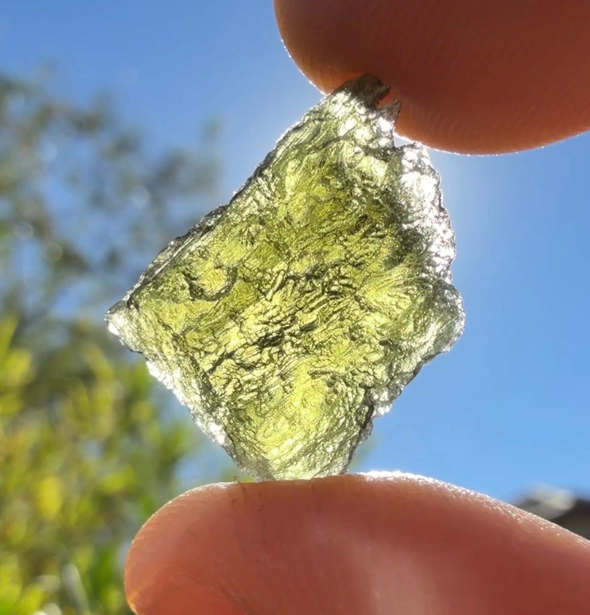Authentic Moldavite Tektite Specimen: Energy Work 2.60g/13ct