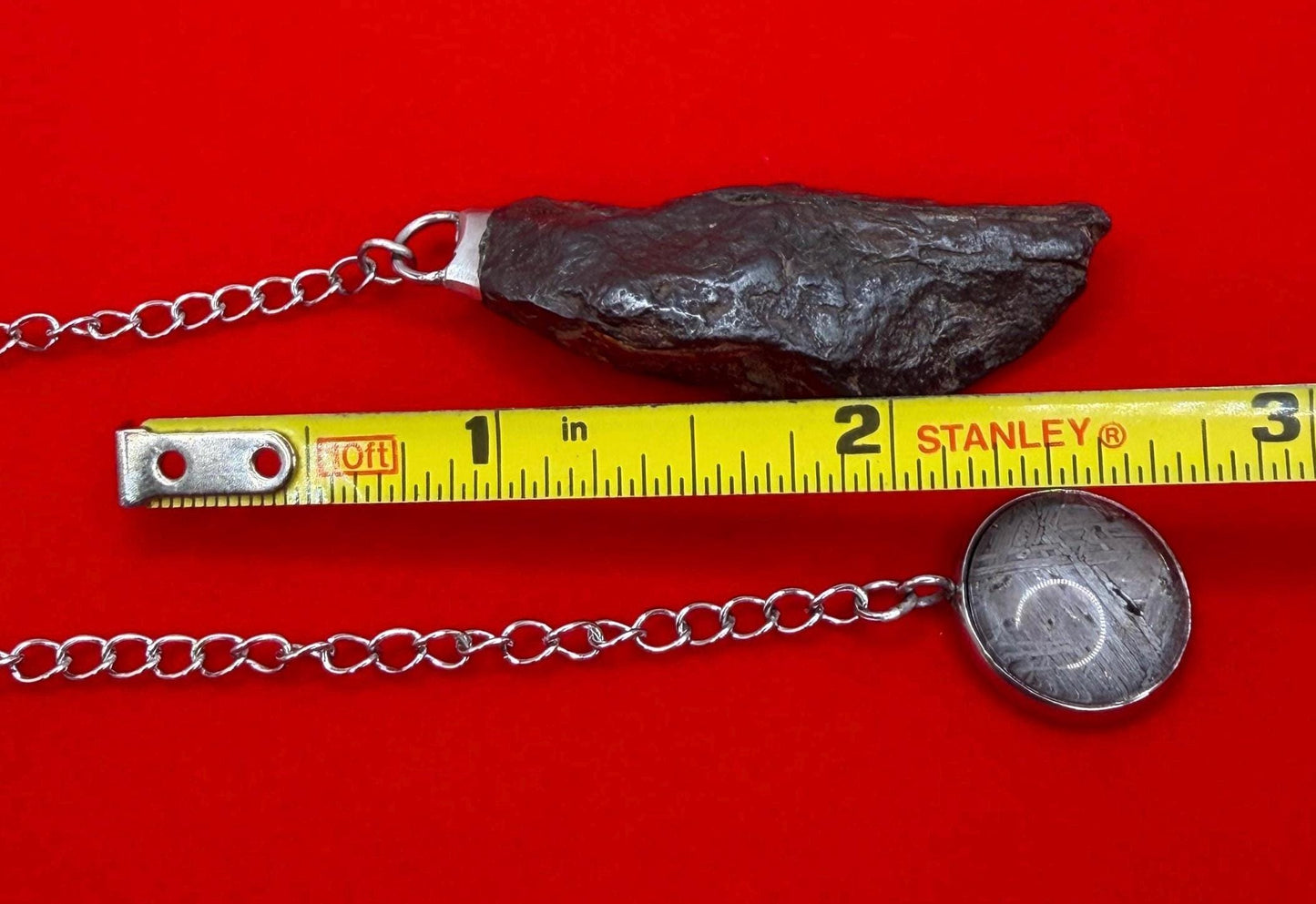 Canyon Diablo Meteorite Pendulum with Etched Meteorite Grip – 30.35g