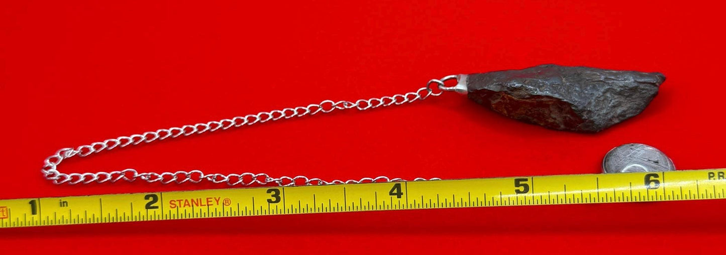 Canyon Diablo Meteorite Pendulum with Etched Meteorite Grip – 30.35g