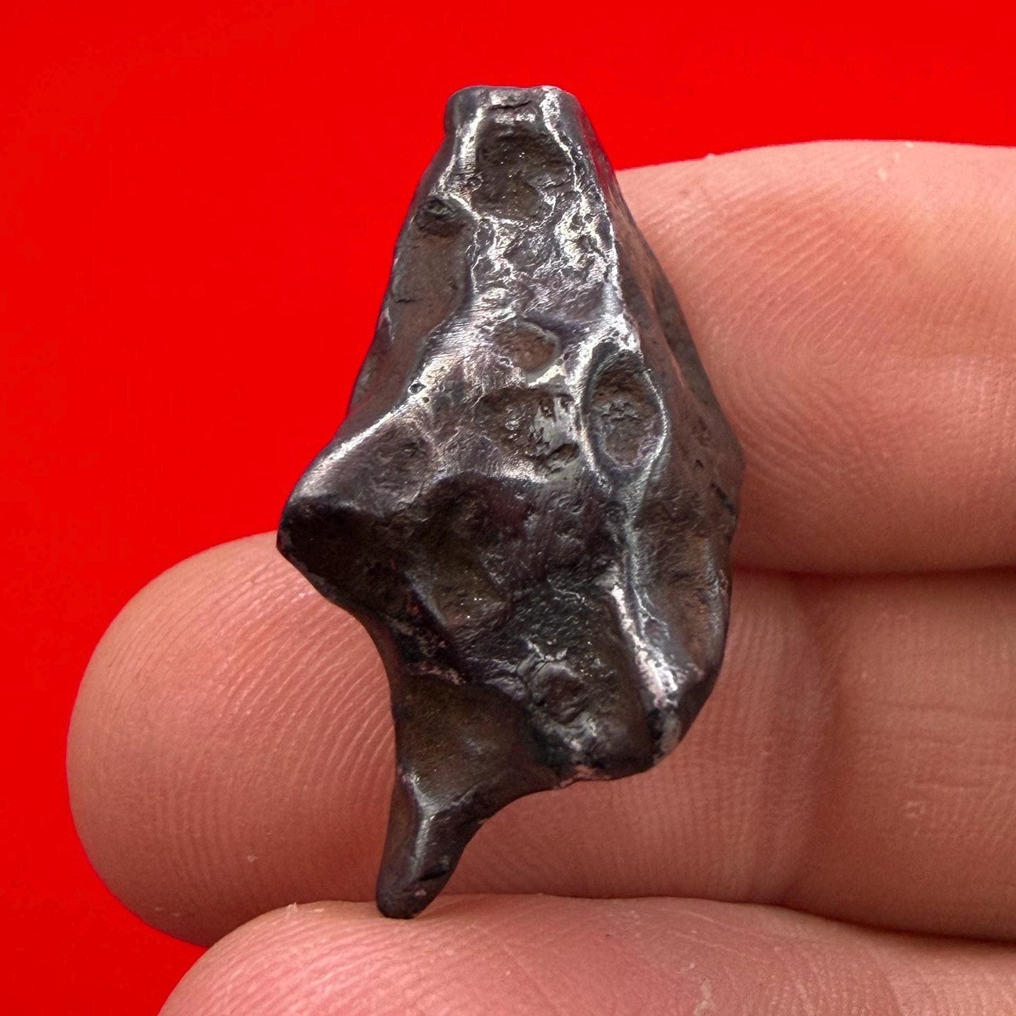 Agoudal Iron Meteorite Specimen: Thumbprint IIAB Hexahedrite, 11.69 grams