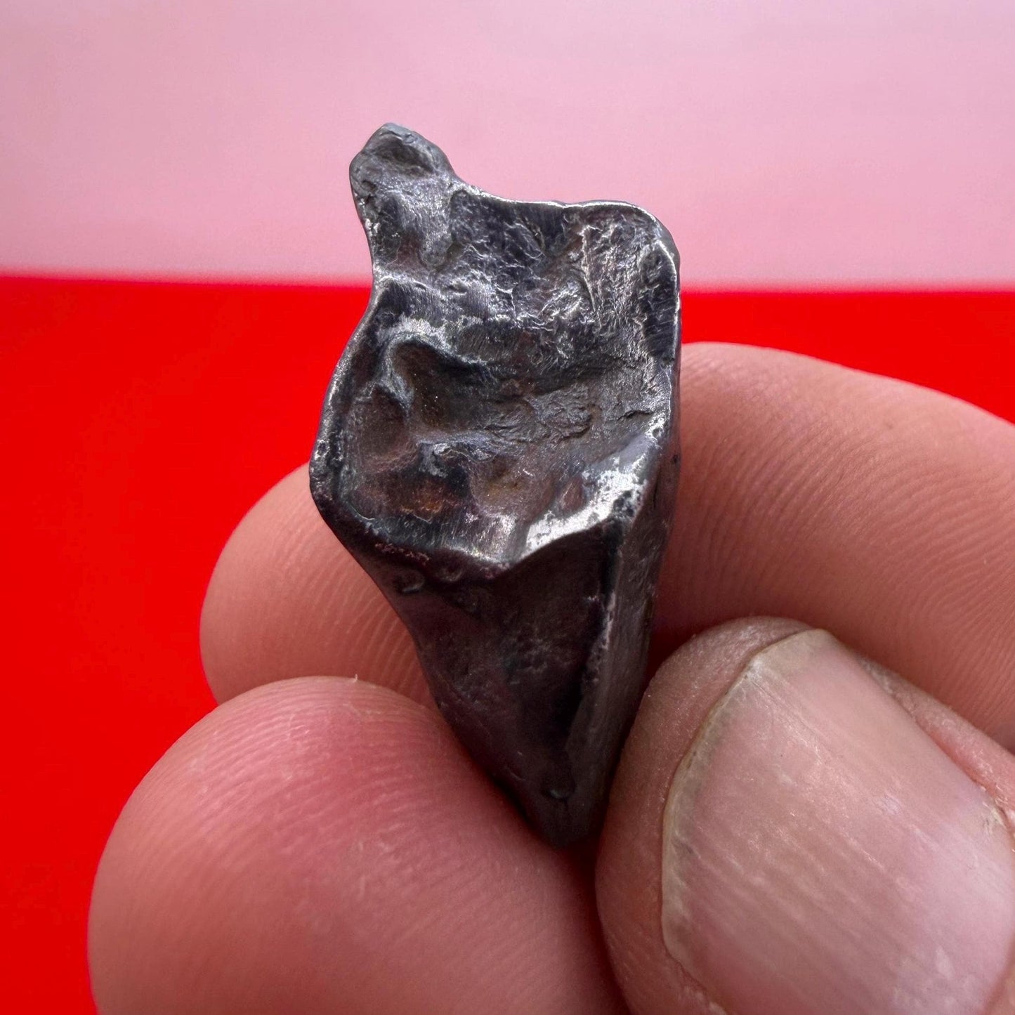 Agoudal Iron Meteorite Specimen: Thumbprint IIAB Hexahedrite, 11.69 grams