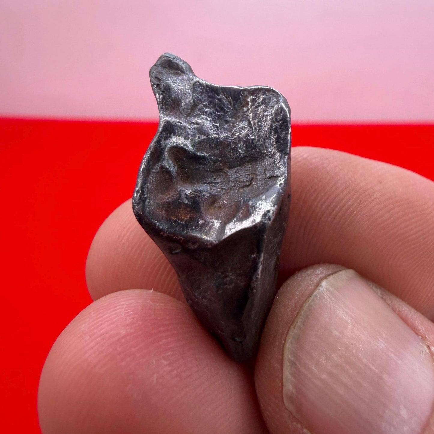 Agoudal Iron Meteorite Specimen: Thumbprint IIAB Hexahedrite, 11.69 grams