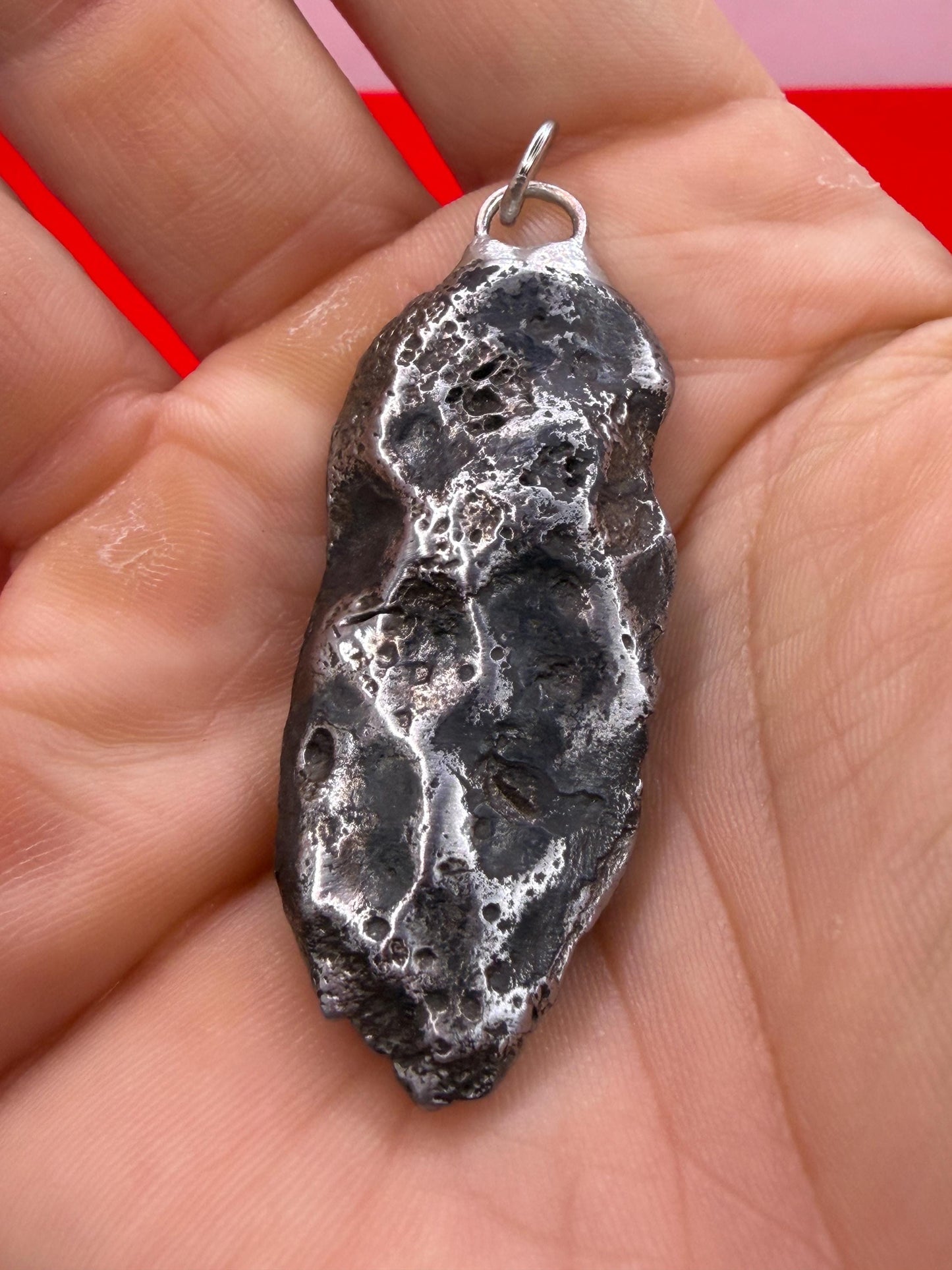 Authentic Sikhote-Alin Meteorite Pendant • 38.27g Iron Space Jewelry