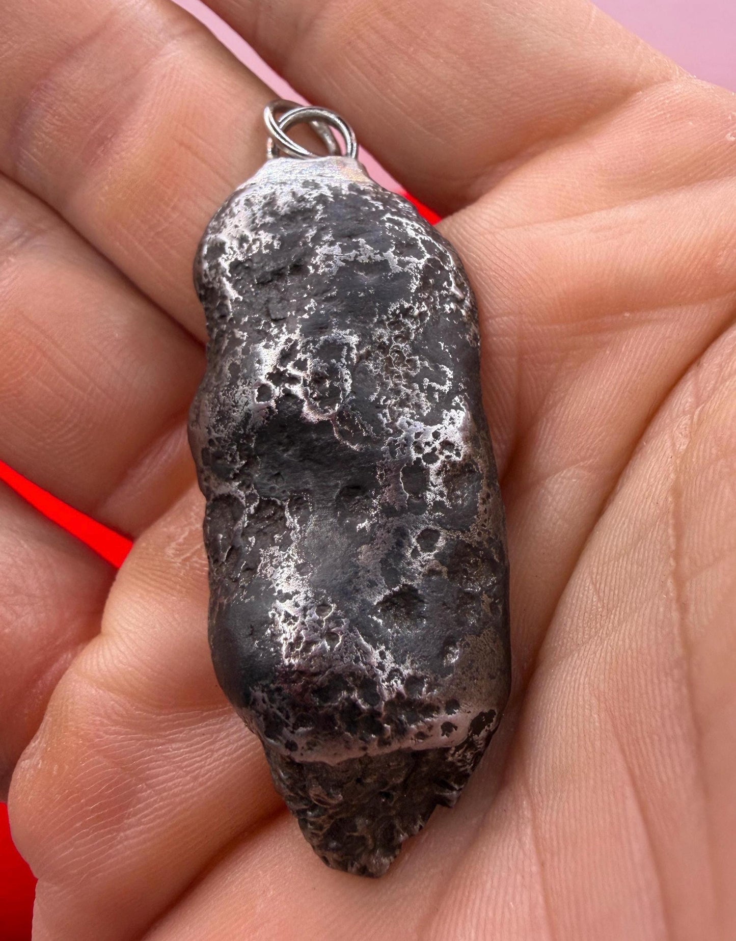 Authentic Sikhote-Alin Meteorite Pendant • 38.27g Iron Space Jewelry