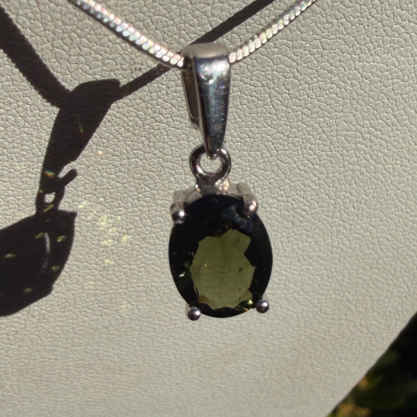 Authentic Moldavite Tektite Pendant: Gem-Cut, Czech Republic, Reiki Energy
