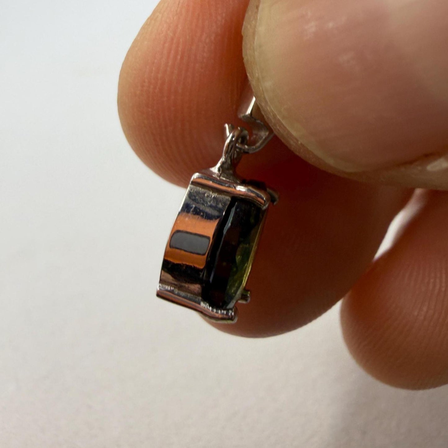 Authentic Moldavite Tektite Pendant: Gem-Cut, Czech Republic, Reiki Energy