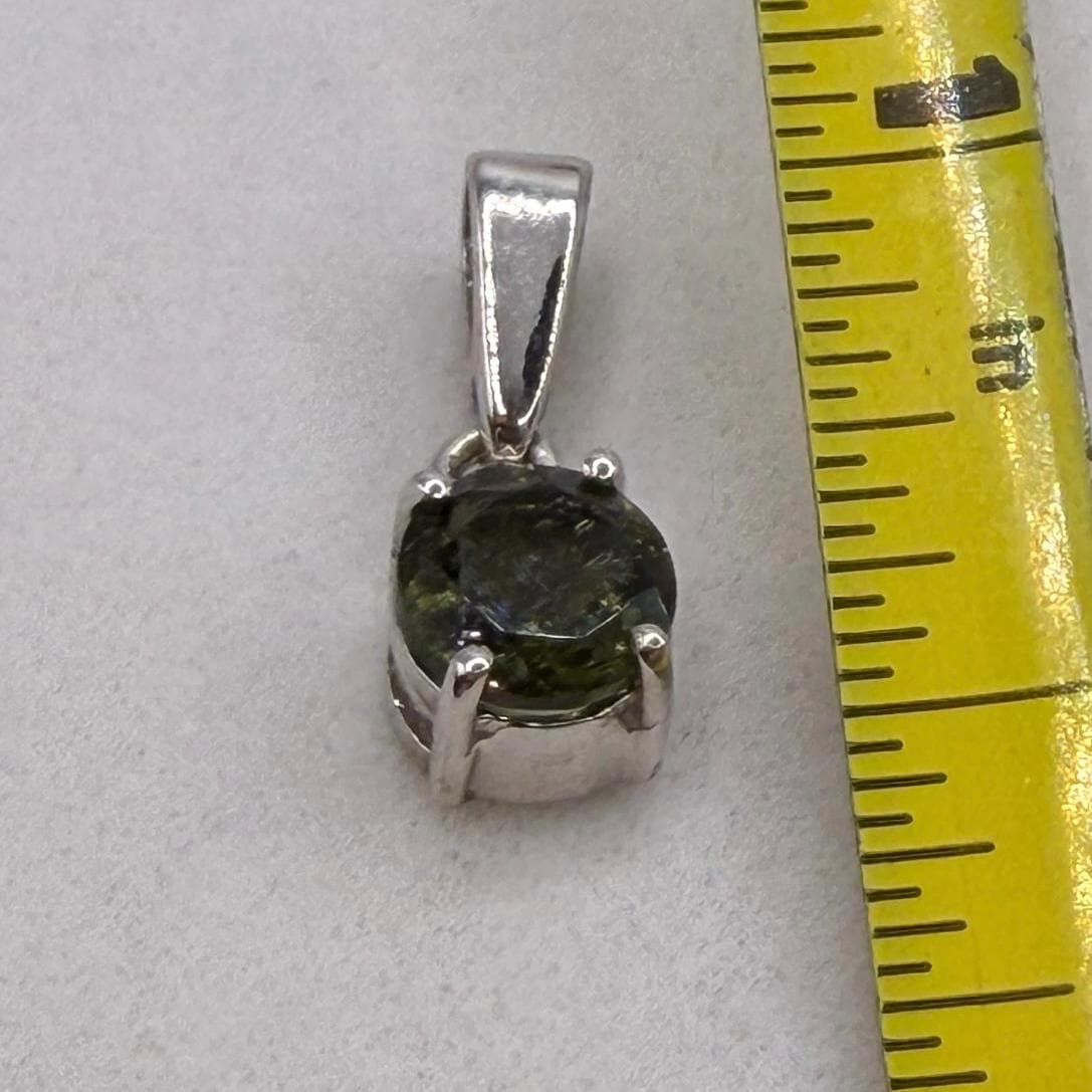 Authentic Moldavite Tektite Pendant: Gem-Cut, Czech Republic, Reiki Energy