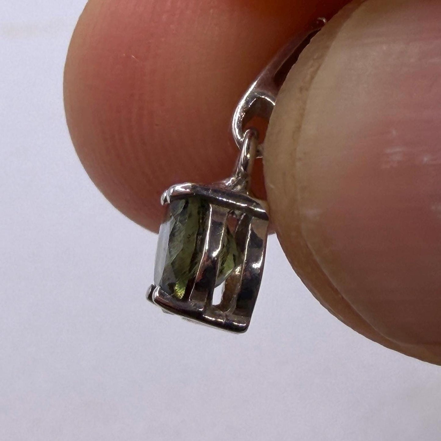 Authentic Moldavite Tektite Pendant: Gem-Cut, Czech Republic, Reiki Energy