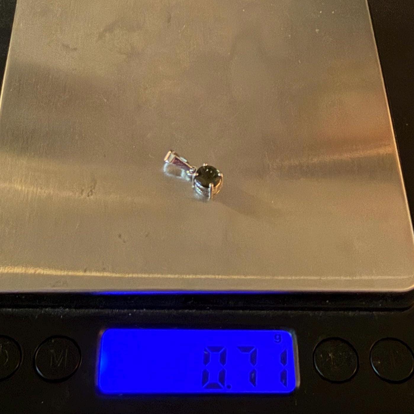 Authentic Moldavite Tektite Pendant: Gem-Cut, Czech Republic, Reiki Energy